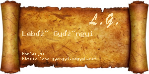 Lebó Gyöngyi névjegykártya